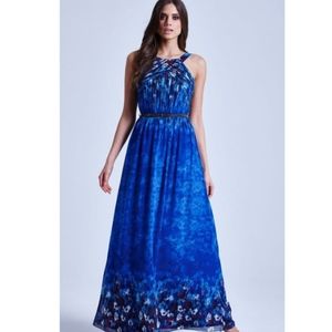 Little Mistress Halter Dress Sleeveless Blue